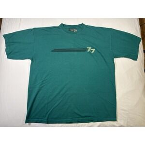 VTG 90s American Eagle Outfitters T Shirt XL Teal Green 77 Stripe Made In USA